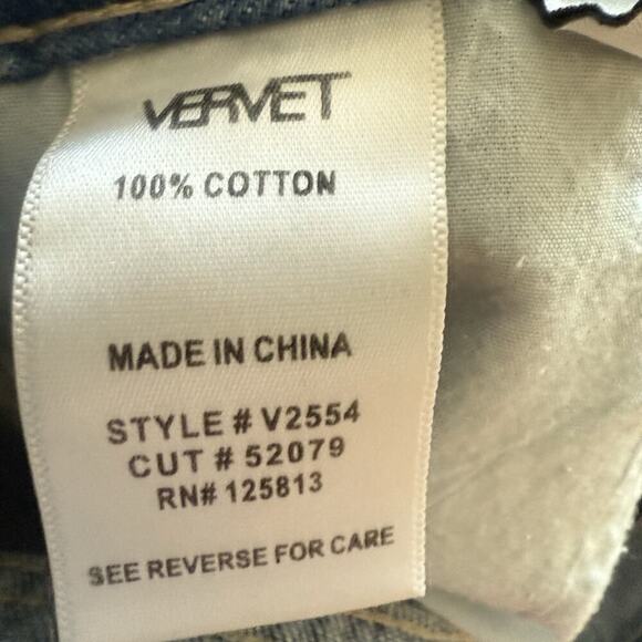 VERVET High Rise Busted Knees Straight Leg Jeans Size 28 Medium Wash Denim Y2K - Picture 5 of 6